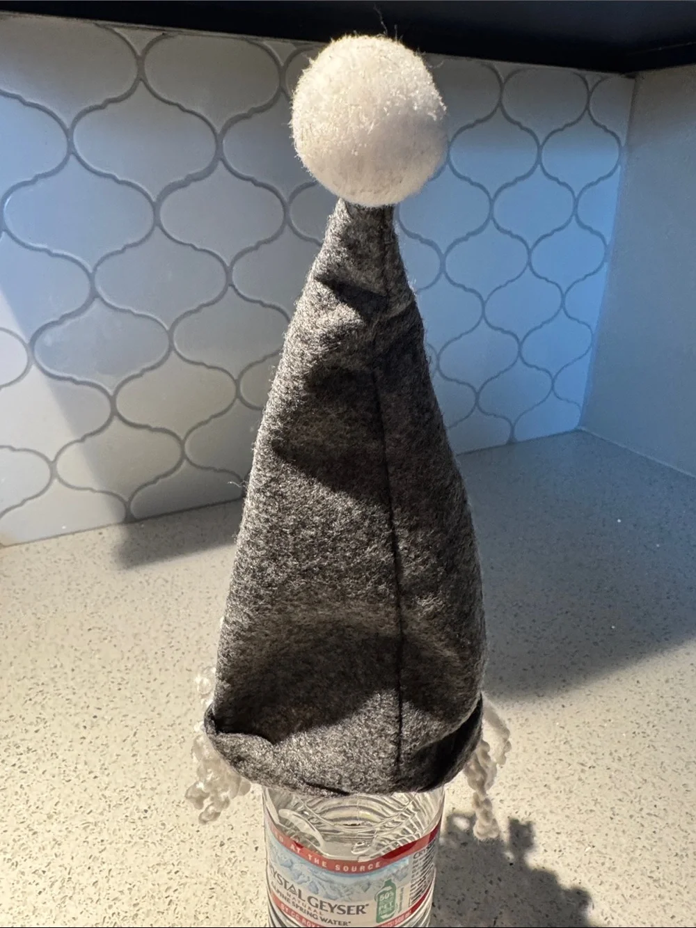Christmas Gnome Wine topper - Cozy Holiday Accessory